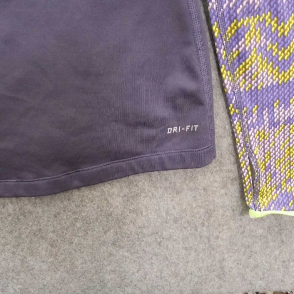 Nike Pro Sweatshirt Womens Medium Purple 1/2 Zip Fleece Mock Neck Active Gym